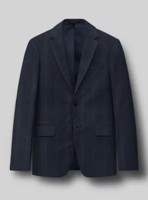 Napolean Canzo Glen Dark Blue Wool Jacket