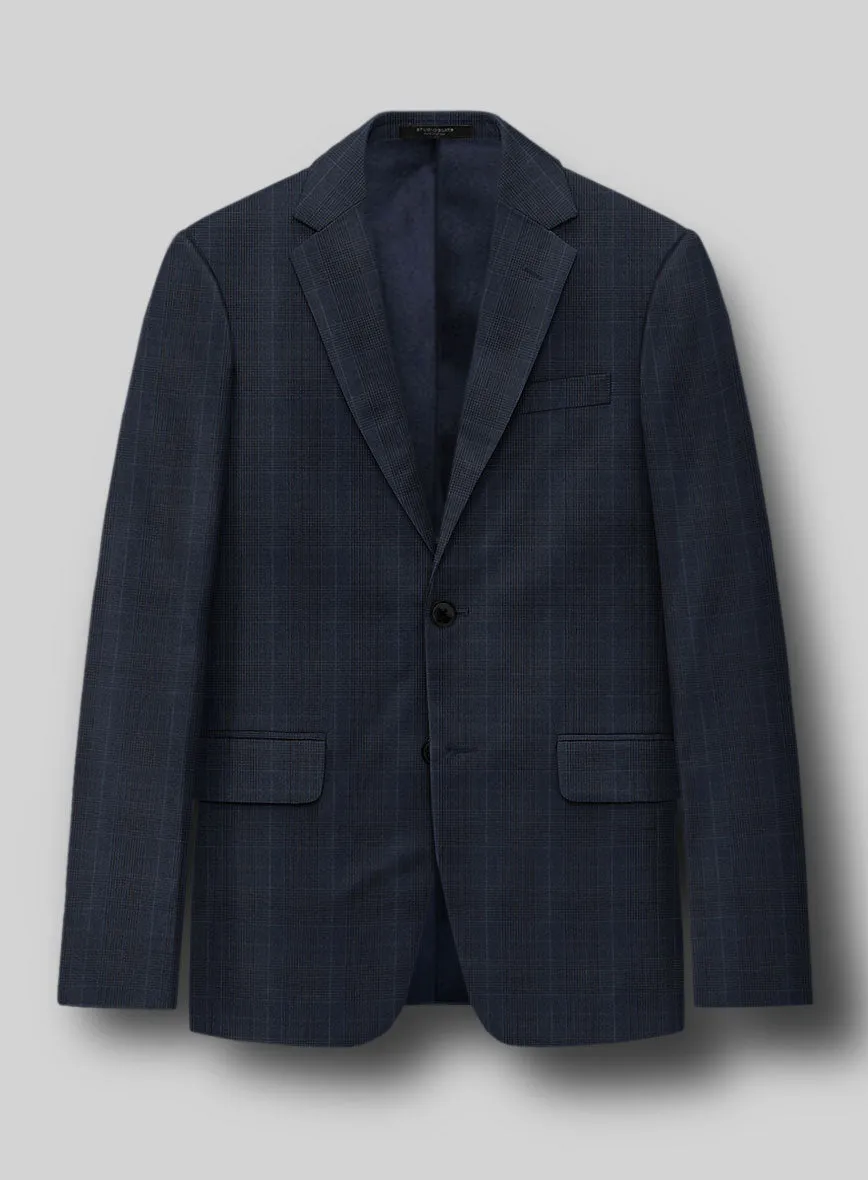 Napolean Canzo Glen Dark Blue Wool Jacket
