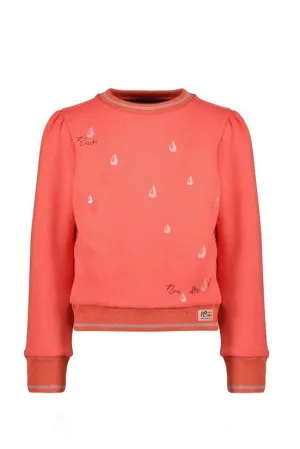 NoNo Kate round neck sweater with raindrops print
