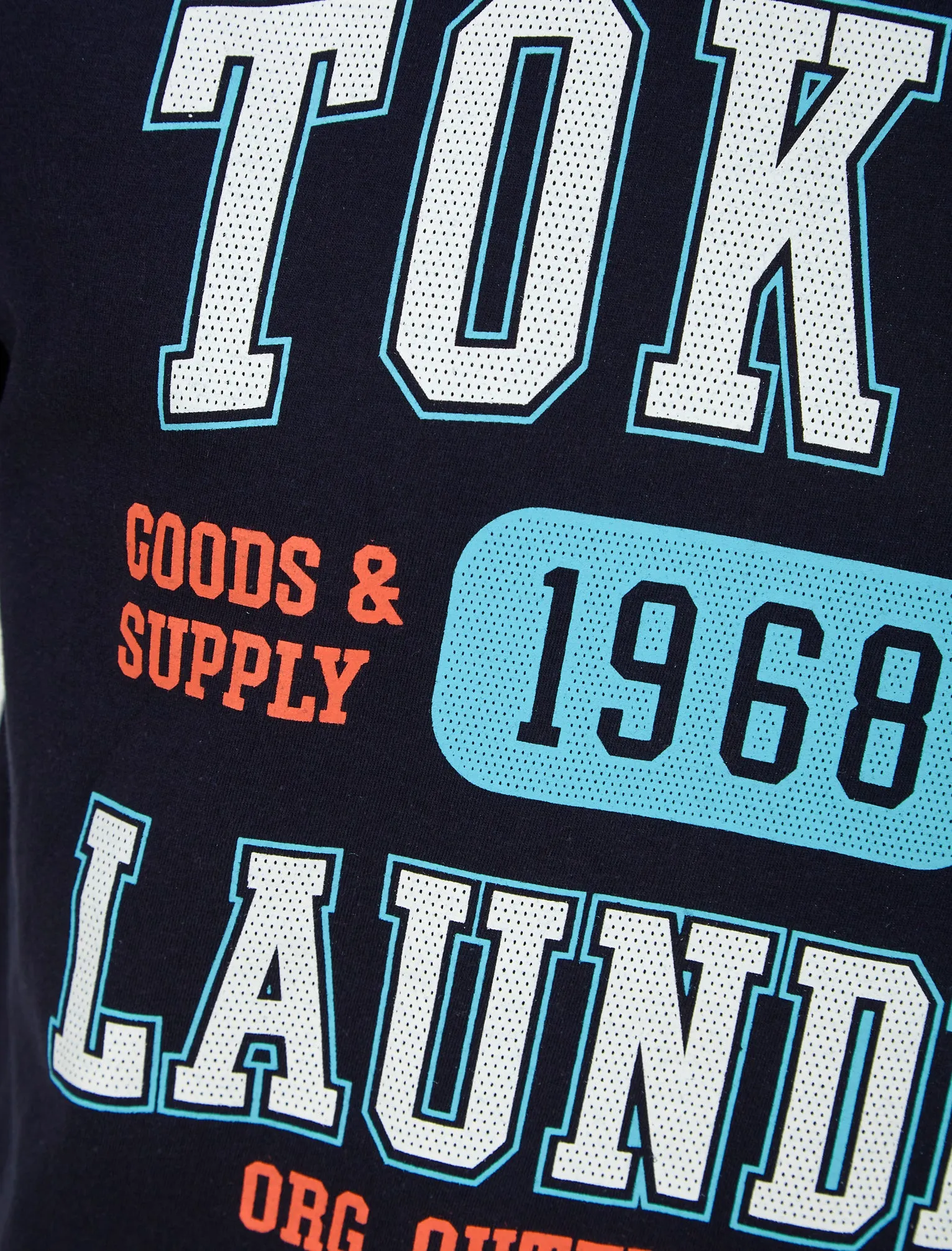Oakdale Motif Cotton Jersey T-Shirt in Sky Captain Navy - Tokyo Laundry