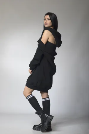 Open Back Hoodie Dress