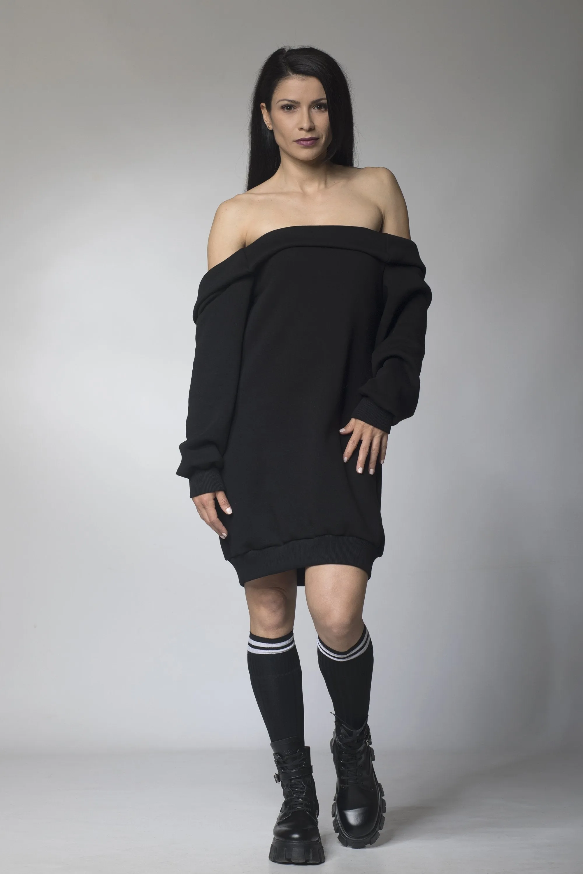 Open Back Hoodie Dress