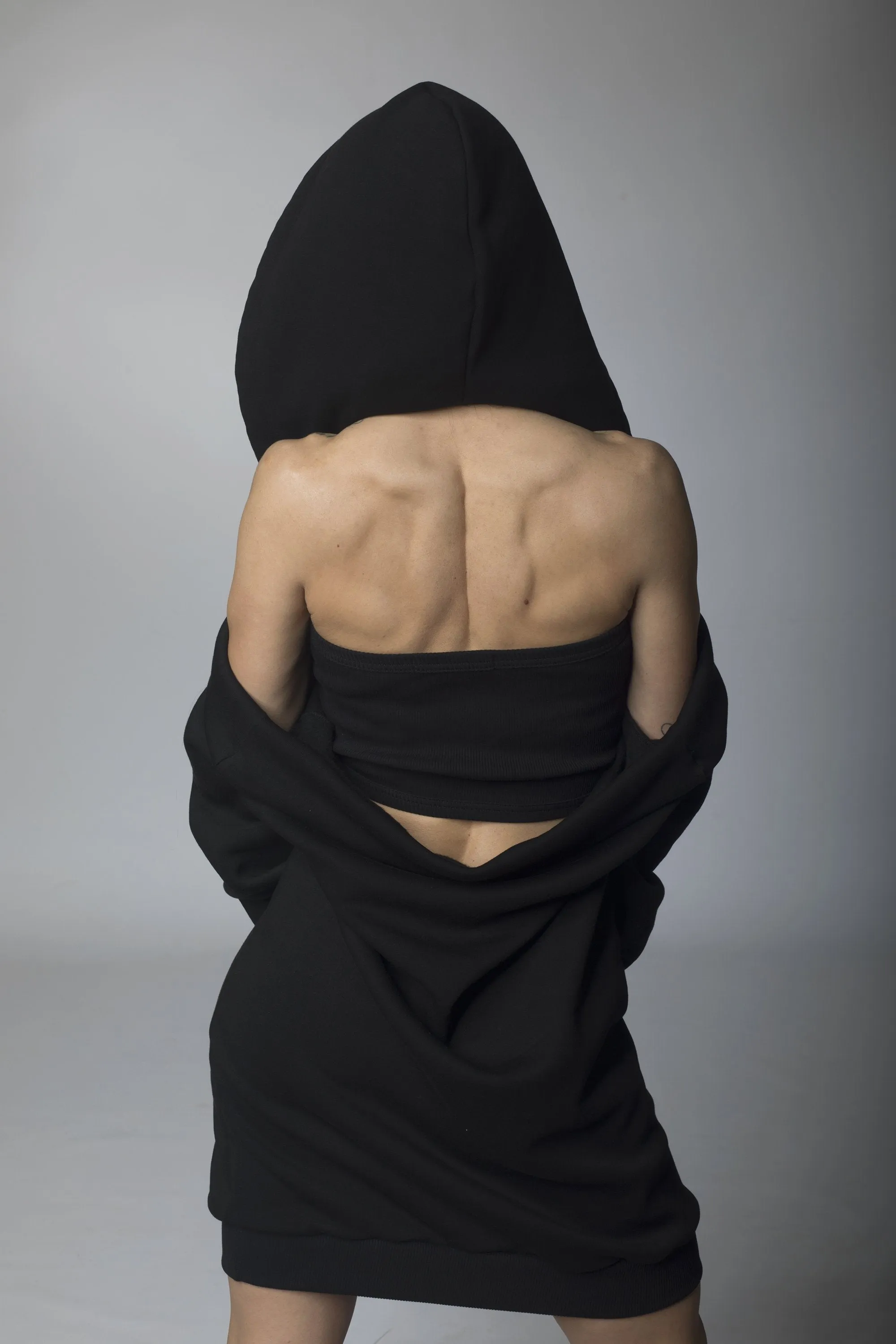 Open Back Hoodie Dress
