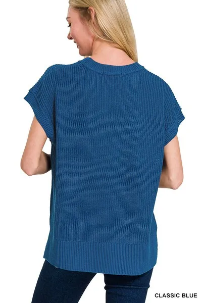 OVERSIZED CREW NECK SWEATER VEST