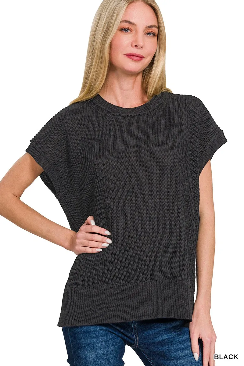 OVERSIZED CREW NECK SWEATER VEST