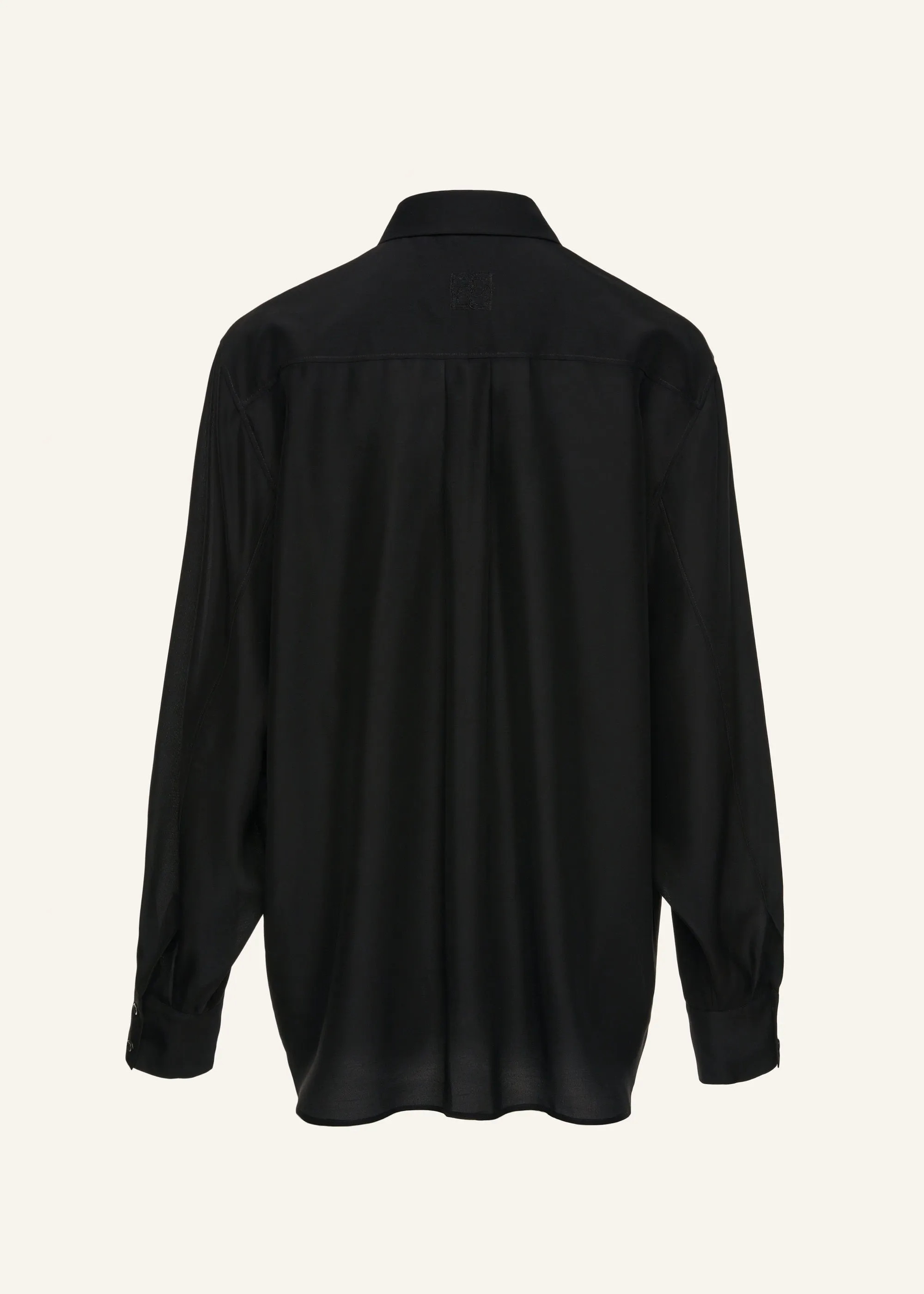 Oversized silk shirt in black