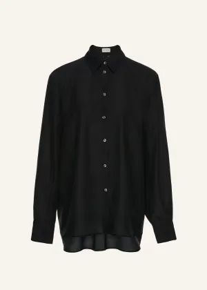 Oversized silk shirt in black