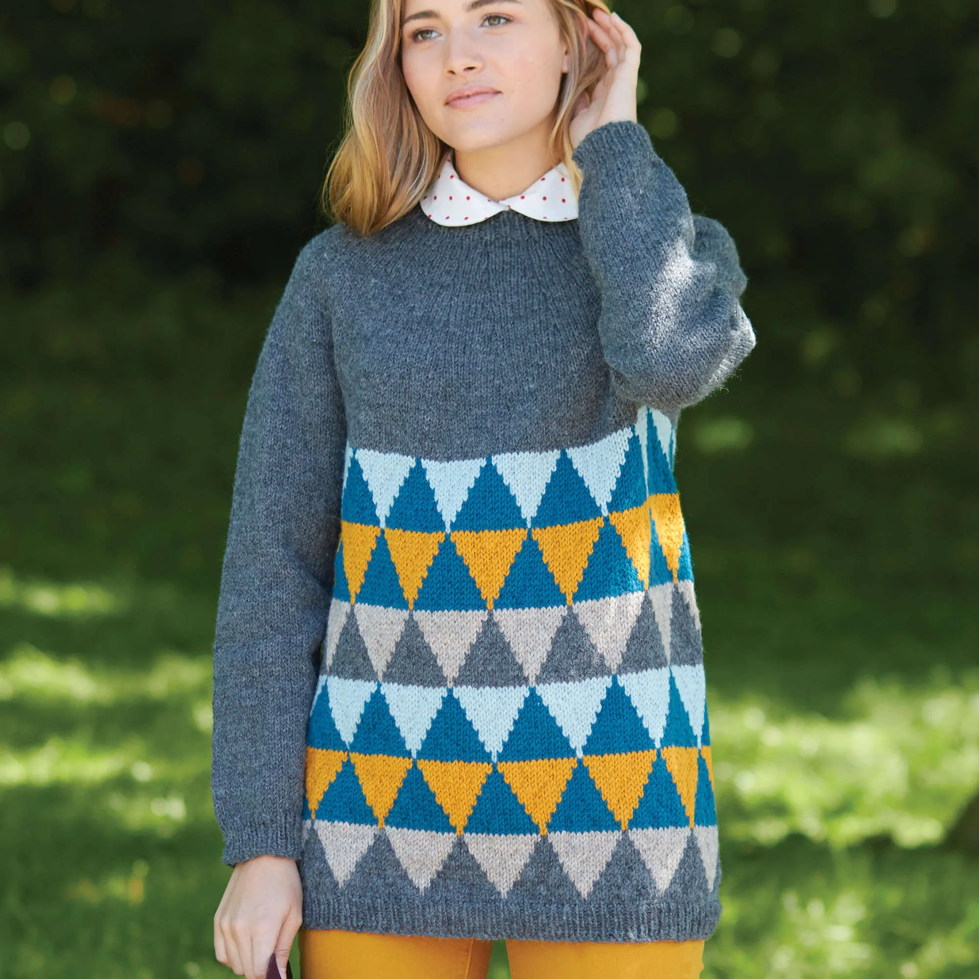 Patons Knit Diamonds In The Round Pullover