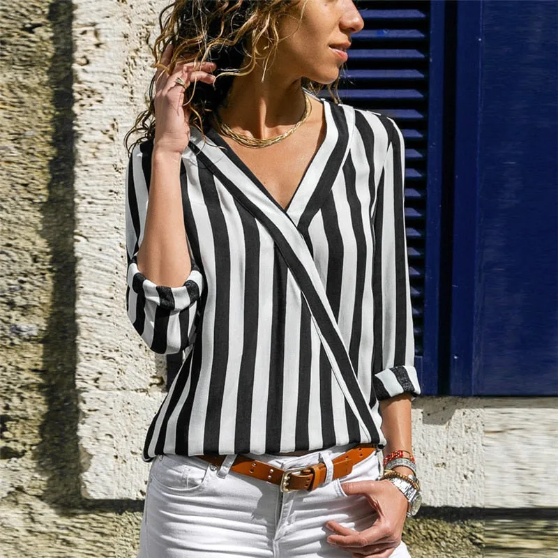 Striped blouse for women