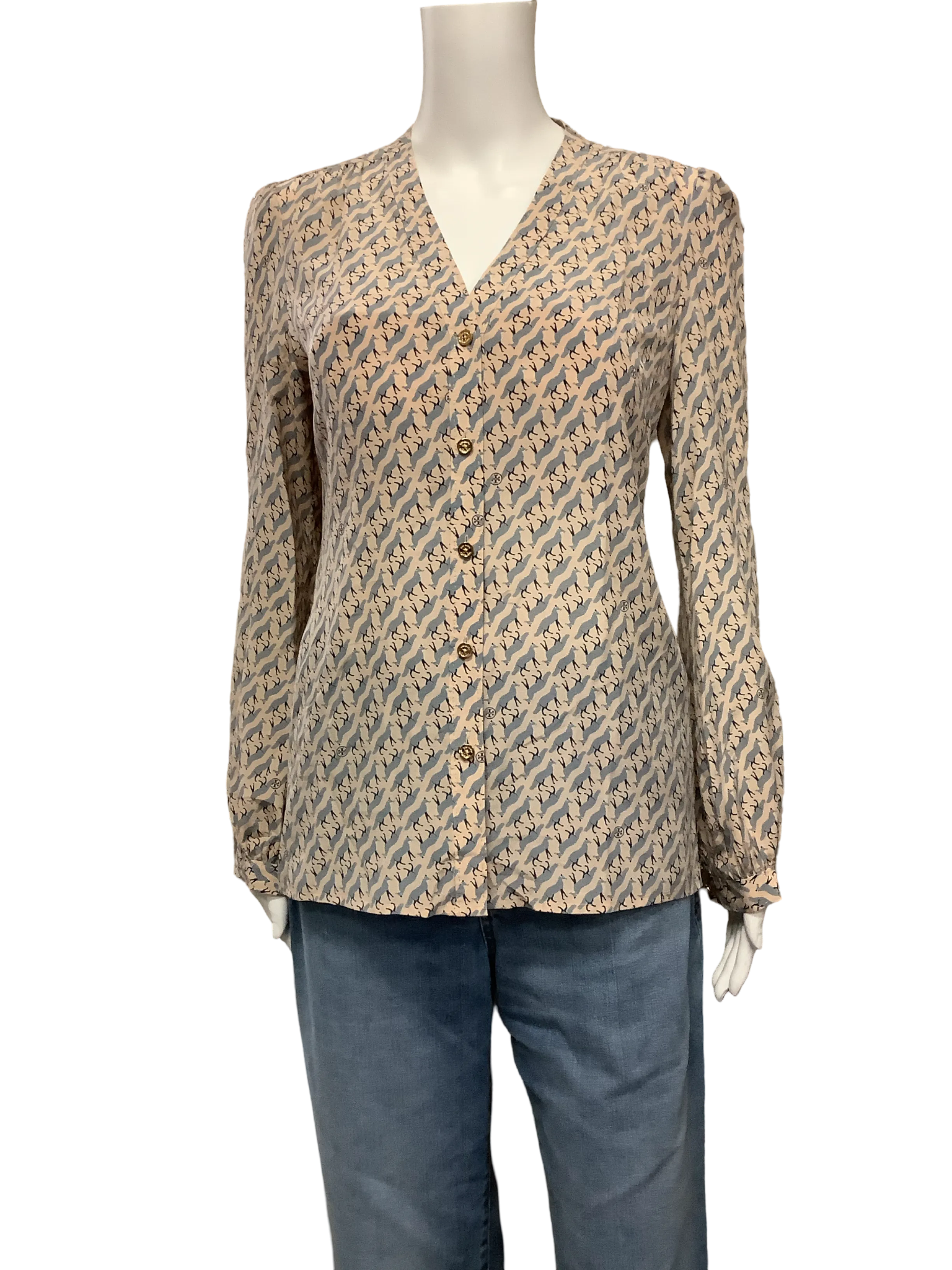 Tory Burch Silk Blouse Print Size: 2