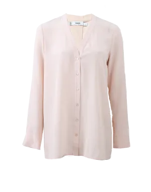 V-Neck Button Blouse