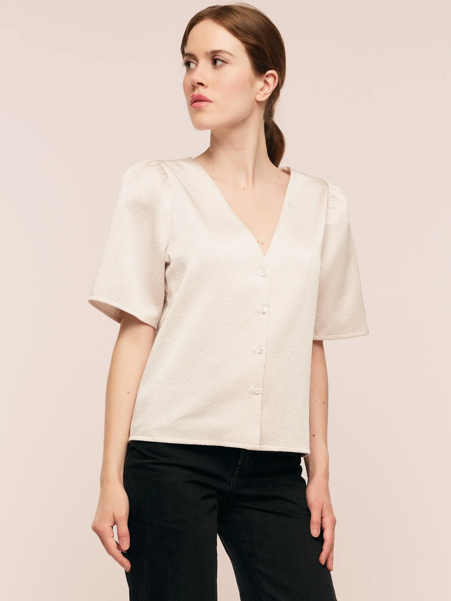 Vesta Blouse - White Sand