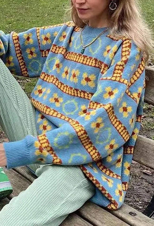 Vintage Floral Jumper Sweater