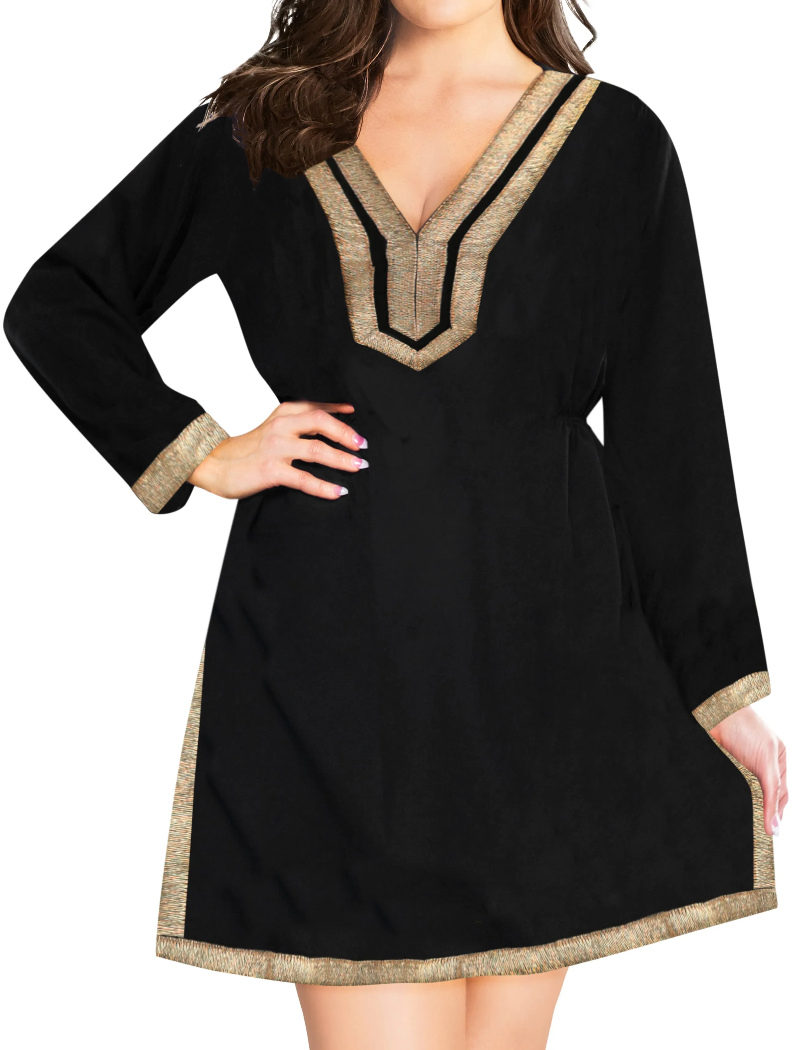 Women's Beachwear Casual Kimono Swimwear Swimsuit Blouse bikini Cover up Black